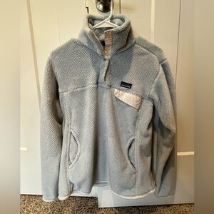 Patagonia Women’s Light Blue Fleece Snap-T Pullover (Size Medium)